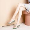 imageSHEMEE Womens Clear Wedge Heel Mules Sandals Shoes Opentoe Slip On Transparent High Heeled Slides SlippersGreen 2