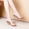 imageSHEMEE Womens Clear Wedge Heel Mules Sandals Shoes Opentoe Slip On Transparent High Heeled Slides SlippersRed 2