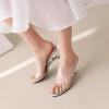imageSHEMEE Womens Clear Wedge Heel Mules Sandals Shoes Opentoe Slip On Transparent High Heeled Slides SlippersSilver 1