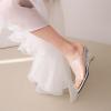 imageSHEMEE Womens Clear Wedge Heel Mules Sandals Shoes Opentoe Slip On Transparent High Heeled Slides SlippersSilver 1