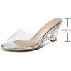 imageSHEMEE Womens Clear Wedge Heel Mules Sandals Shoes Opentoe Slip On Transparent High Heeled Slides SlippersSilver 2