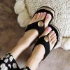 imageSHEMEE Womens Faux Suede Wedge Heel Slippers Thong Slides Platform Flip Flops Beach Sandals Slipon Summer ShoesBlack