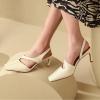 imageSHEMEE Womens Genuine Leather Heeled Sandals Pumps Stiletto High Heel Square Closed Toe Slip On Slingback Dress Sandal ShoesBeige