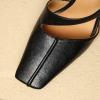 imageSHEMEE Womens Genuine Leather Heeled Sandals Pumps Stiletto High Heel Square Closed Toe Slip On Slingback Dress Sandal ShoesBlack