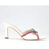 imageSHEMEE Womens Peep Toe High Heeled Mule Sandals Sexy Pointy Toe Stiletto Heels Slide Sandal Stage Show Catwalk ShoesWhite