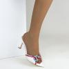imageSHEMEE Womens Peep Toe High Heeled Mule Sandals Sexy Pointy Toe Stiletto Heels Slide Sandal Stage Show Catwalk ShoesWhite