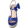 imageSHEMEE Womens Peep Toe Wedge Heels Sandals Stylish Platform High Heeled SandalsBlue Polka Dots