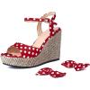 imageSHEMEE Womens Peep Toe Wedge Heels Sandals Stylish Platform High Heeled SandalsRed Polka Dots