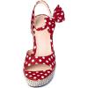 imageSHEMEE Womens Peep Toe Wedge Heels Sandals Stylish Platform High Heeled SandalsRed Polka Dots