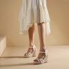 imageSHEMEE Womens Peep Toe Wedge Heels Sandals Stylish Platform High Heeled SandalsWhite
