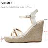imageSHEMEE Womens Peep Toe Wedge Heels Sandals Stylish Platform High Heeled SandalsWhite