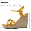 imageSHEMEE Womens Peep Toe Wedge Heels Sandals Stylish Platform High Heeled SandalsYellow