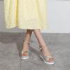 imageSHEMEE Womens Sequin Glitter Wedge Platform Sandals Sparkling Ankle Strap Buckle High Heeled Summer Sandalias ShoesGold
