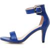 imageSHEMEE Womens Summer Ankle Strap Kitten Heel Pump Sandals Stiletto High Heeled Round Open Toe Buckle ShoesBlue