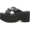imageSHEMEE Womens Wedge Platform Slides Sandals Open Toe Goth Beach Slippers Black Punk Gothic High Heel Summer ShoesBlack