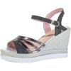 imageSHEMEE Womens Sequin Glitter Wedge Platform Sandals Sparkling Ankle Strap Buckle High Heeled Summer Sandalias ShoesBlack