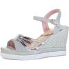 imageSHEMEE Womens Sequin Glitter Wedge Platform Sandals Sparkling Ankle Strap Buckle High Heeled Summer Sandalias ShoesSilver