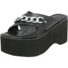 imageSHEMEE Womens Wedge Platform Slides Sandals Open Toe Goth Beach Slippers Black Punk Gothic High Heel Summer ShoesBlack