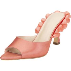 imageSHEMEE Womens Peep Toe High Heeled Mule Sandals Sexy Pointy Toe Stiletto Heels Slide Sandal Stage Show Catwalk ShoesOrange