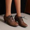imageSHEMEE Vintage Kitten Heels Oxford Pumps for Women Stacked Cone Heel Victorian Witch Shoes LaceUp Brogues Work Office ShoeDark Brown 502