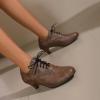 imageSHEMEE Vintage Kitten Heels Oxford Pumps for Women Stacked Cone Heel Victorian Witch Shoes LaceUp Brogues Work Office ShoeDark Brown 504