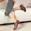 imageSHEMEE Vintage Kitten Heels Oxford Pumps for Women Stacked Cone Heel Victorian Witch Shoes LaceUp Brogues Work Office ShoeRed 501