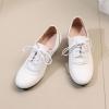 imageSHEMEE Vintage Kitten Heels Oxford Pumps for Women Stacked Cone Heel Victorian Witch Shoes LaceUp Brogues Work Office ShoeWhite 502