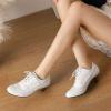 imageSHEMEE Vintage Kitten Heels Oxford Pumps for Women Stacked Cone Heel Victorian Witch Shoes LaceUp Brogues Work Office ShoeWhite 503