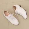 imageSHEMEE Vintage Kitten Heels Oxford Pumps for Women Stacked Cone Heel Victorian Witch Shoes LaceUp Brogues Work Office ShoeWhite 504