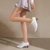 imageSHEMEE Vintage Kitten Heels Oxford Pumps for Women Stacked Cone Heel Victorian Witch Shoes LaceUp Brogues Work Office ShoeWhite 504