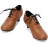 imageSHEMEE Vintage Kitten Heels Oxford Pumps for Women Stacked Cone Heel Victorian Witch Shoes LaceUp Brogues Work Office ShoeYellow 504