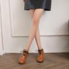 imageSHEMEE Vintage Kitten Heels Oxford Pumps for Women Stacked Cone Heel Victorian Witch Shoes LaceUp Brogues Work Office ShoeYellow 504