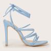 imageSHEMEE Womens Stiletto High Heel Cross Strappy Sandals Gladiator Roman Style Rope Tie Up Round Toe Summer ShoesLight Blue