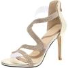 imageSHEMEE Womens Open Toe Sparkly Rhinestone High Heeled Sandals Shoes Summer Stiletto Heels Clear Transparent Strappy SandaliasGold