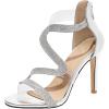 imageSHEMEE Womens Open Toe Sparkly Rhinestone High Heeled Sandals Shoes Summer Stiletto Heels Clear Transparent Strappy SandaliasSilver