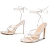 imageSHEMEE Womens Stiletto High Heel Cross Strappy Sandals Gladiator Roman Style Rope Tie Up Round Toe Summer ShoesWhite