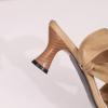imageSHEMEE Strappy Heels for Women Square Open Toe Kitten Heels Slide Sandals Heeled Casual Cutout SlipOn ShoesApricot
