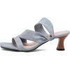 imageSHEMEE Strappy Heels for Women Square Open Toe Kitten Heels Slide Sandals Heeled Casual Cutout SlipOn ShoesBlue