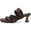 imageSHEMEE Strappy Heels for Women Square Open Toe Kitten Heels Slide Sandals Heeled Casual Cutout SlipOn ShoesDark Brown