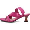 imageSHEMEE Strappy Heels for Women Square Open Toe Kitten Heels Slide Sandals Heeled Casual Cutout SlipOn ShoesHot Pink