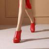 imageSHEMEE Womens Peep Toe Chunky Heeled Platform Sandals Shoes Summer Square Opentoe Block High Heels Slingback Elastic Back SandaliasRed