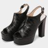 imageSHEMEE Womens Peep Toe Chunky High Heels Platform Sandals Shoes Summer Opentoe Block Heeled Slingback Buckle SandaliasBlack