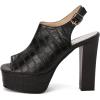 imageSHEMEE Womens Peep Toe Chunky High Heels Platform Sandals Shoes Summer Opentoe Block Heeled Slingback Buckle SandaliasBlack