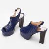 imageSHEMEE Womens Peep Toe Chunky High Heels Platform Sandals Shoes Summer Opentoe Block Heeled Slingback Buckle SandaliasBlue