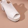imageSHEMEE Womens Peep Toe Chunky High Heels Platform Sandals Shoes Summer Opentoe Block Heeled Slingback Buckle SandaliasWhite