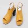imageSHEMEE Womens Peep Toe Chunky High Heels Platform Sandals Shoes Summer Opentoe Block Heeled Slingback Buckle SandaliasYellow