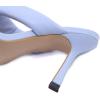 imageSHEMEE Womens Square Open Toe High Heeled Mule Sandals Shoes Summer Stiletto Heel Slip On SandaliasBlue