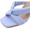 imageSHEMEE Womens Square Open Toe High Heeled Mule Sandals Shoes Summer Stiletto Heel Slip On SandaliasBlue
