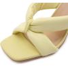 imageSHEMEE Womens Square Open Toe High Heeled Mule Sandals Shoes Summer Stiletto Heel Slip On SandaliasYellow