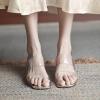 imageSHEMEE Womens Square Toe Clear Chunky Slides Mules Sandals Mid Block Heel Transparent Slippers Slip On ShoesSilver